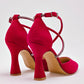 Zapatilla Abierta Moramora Para Mujer Ce Color Rojo Plata