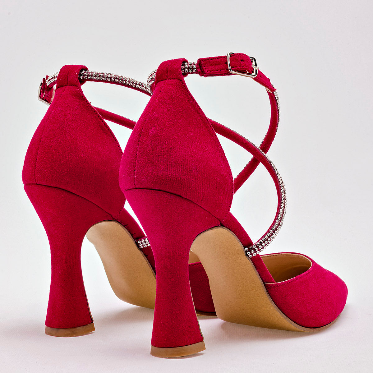 Zapatilla Abierta Moramora Para Mujer Ce Color Rojo Plata