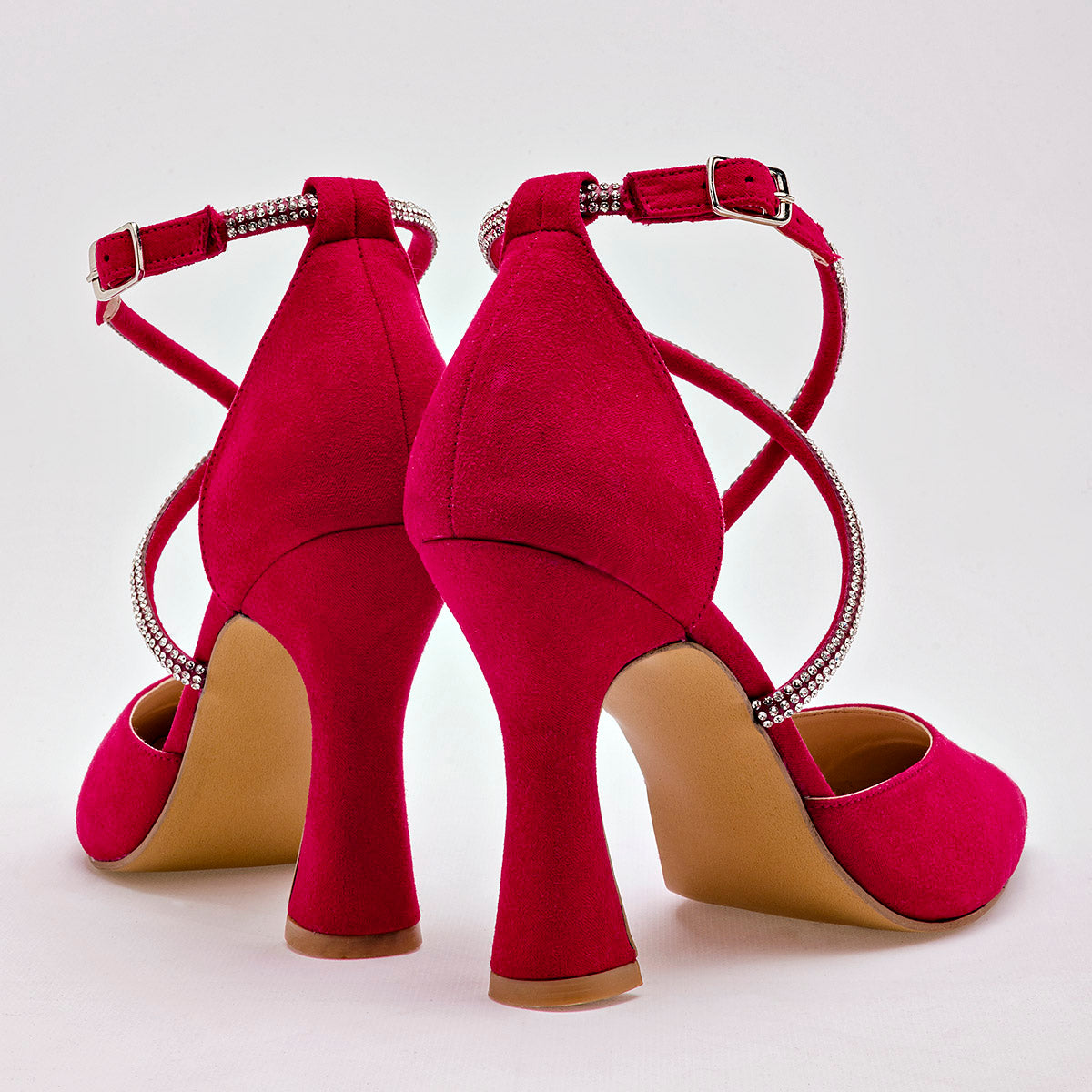 Zapatilla Abierta Moramora Para Mujer Ce Color Rojo Plata