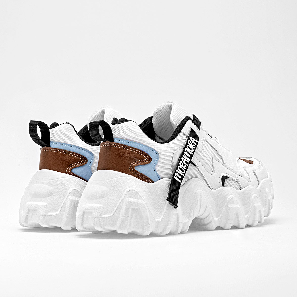 TENIS URBANO MUJER MORAMORA EIZA BLANCO CAMEL AZUL
