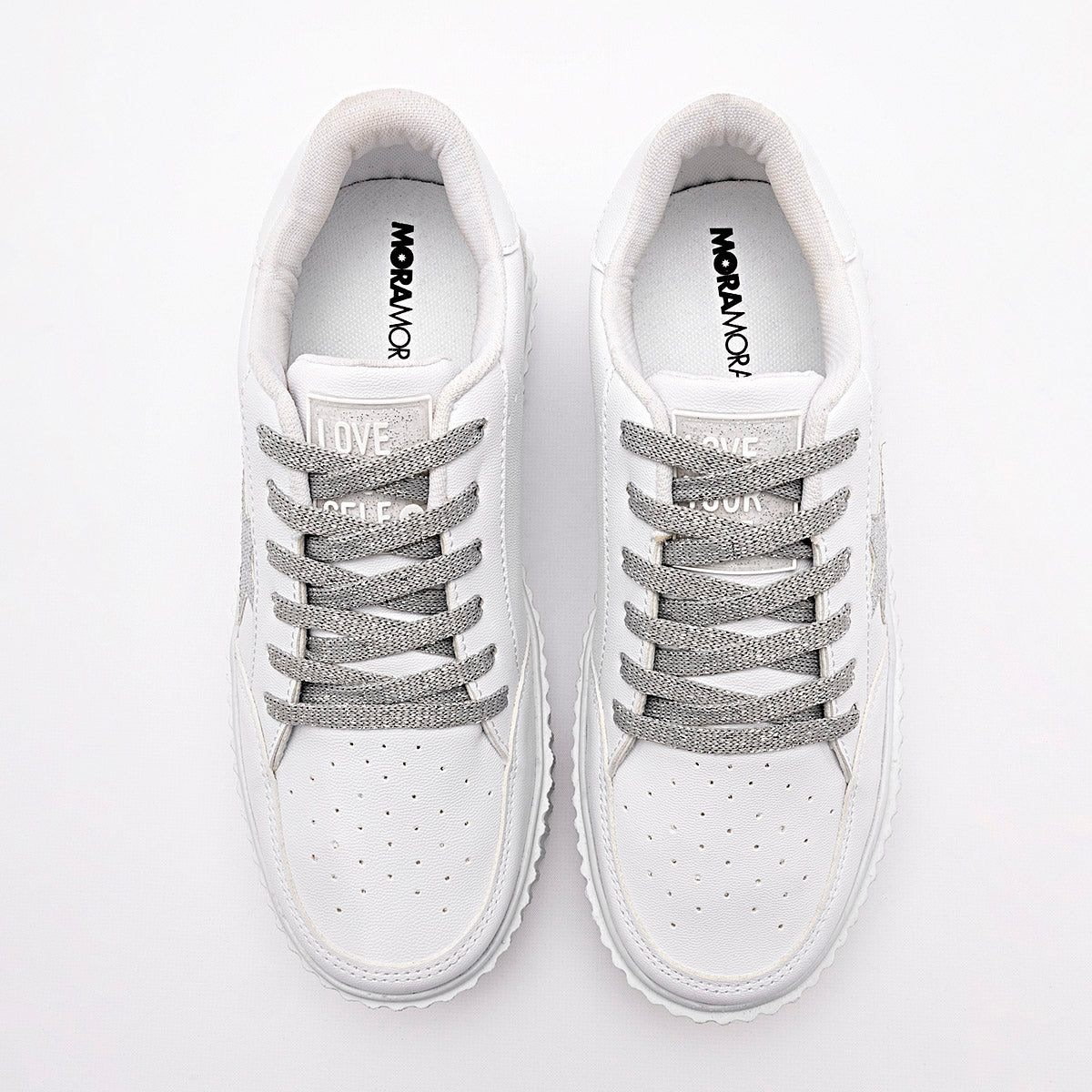 TENIS URBANO MUJER MORAMORA MARU BLANCO PLATA