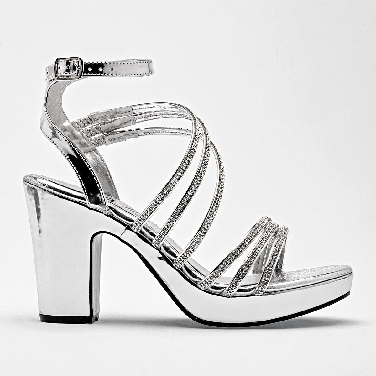 Zapatilla Para Fiesta Stella Para Mujer 1092 Color Plata