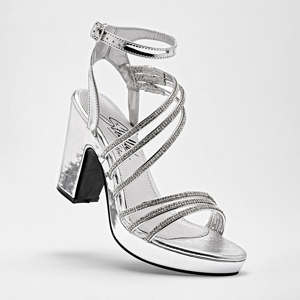 Zapatilla Para Fiesta Stella Para Mujer 1092 Color Plata