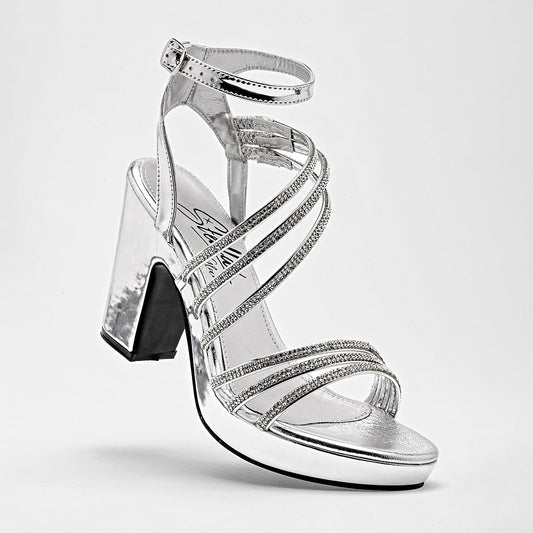 Zapatilla Para Fiesta Stella Para Mujer 1092 Color Plata