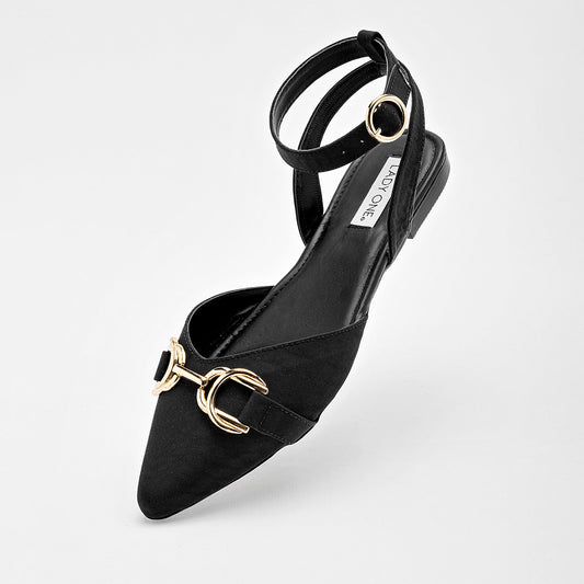 Flats Destalonada Lady One Para Mujer NW2627 Color Negro