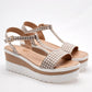 SANDALIA MUJER LADY ONE GR6248 BLANCO BEIGE