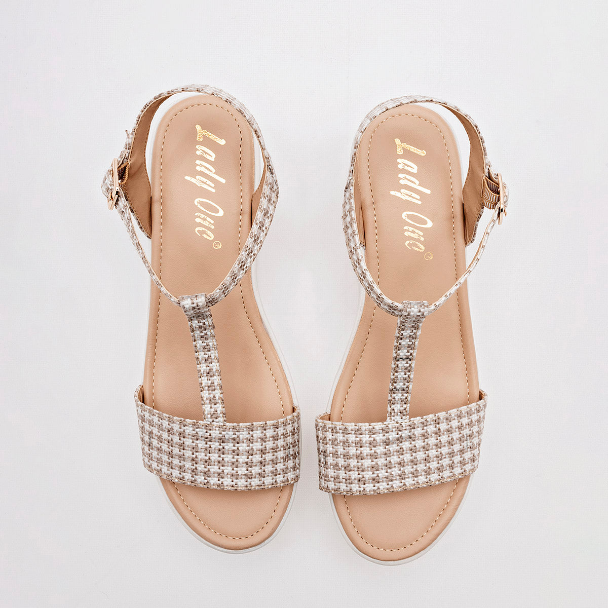 SANDALIA MUJER LADY ONE GR6248 BLANCO BEIGE