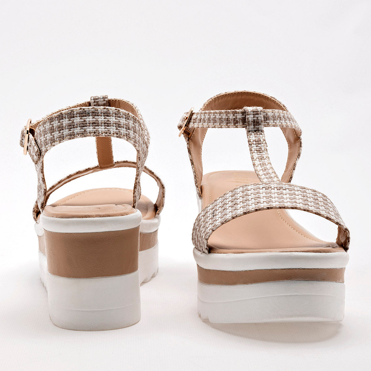 SANDALIA MUJER LADY ONE GR6248 BLANCO BEIGE