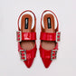 Flats Destalonada Moramora Para Mujer Xce Rojo Charol