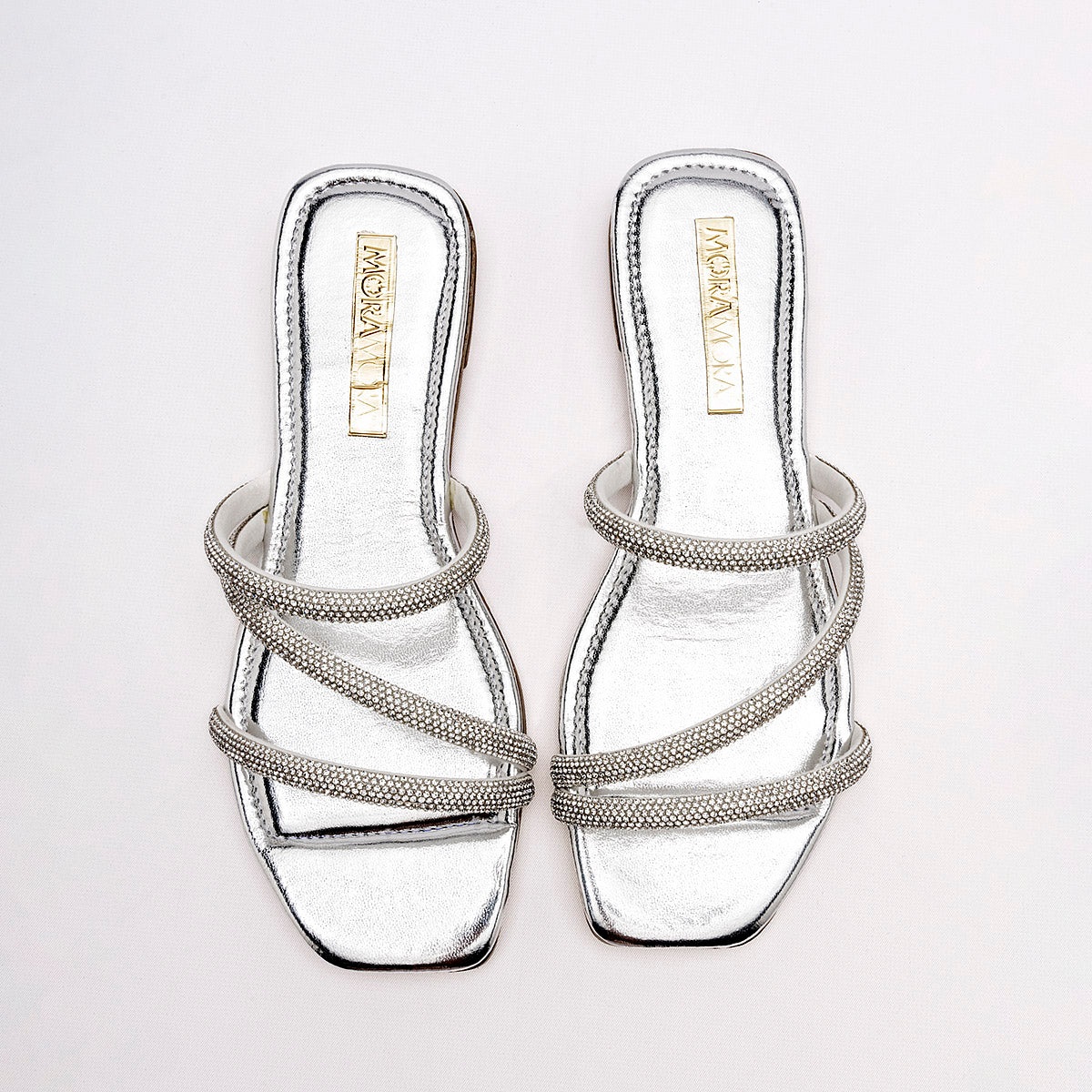 Sandalia Moramora Para Mujer Color Plata
