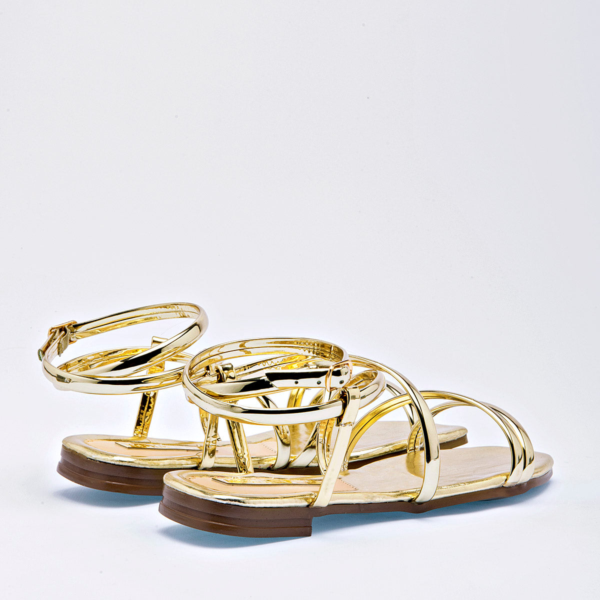Sandalia Moramora Para Mujer Color Oro