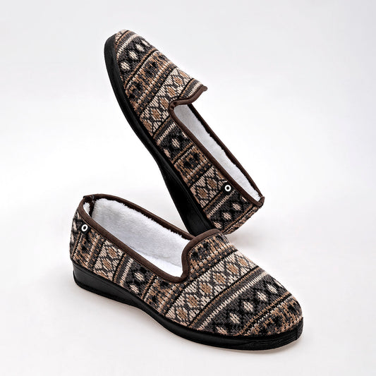 PANTUFLA MUJER MORA CONFORT YOSHI BEIGE MULTICOLOR