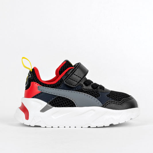 TENIS URBANO NIÑO PUMA Ferrari Trinity AC+ Inf NEGRO GRIS ROJO
