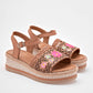 SANDALIA MUJER MORA TIERRA ODA CAMEL MULTICOLOR
