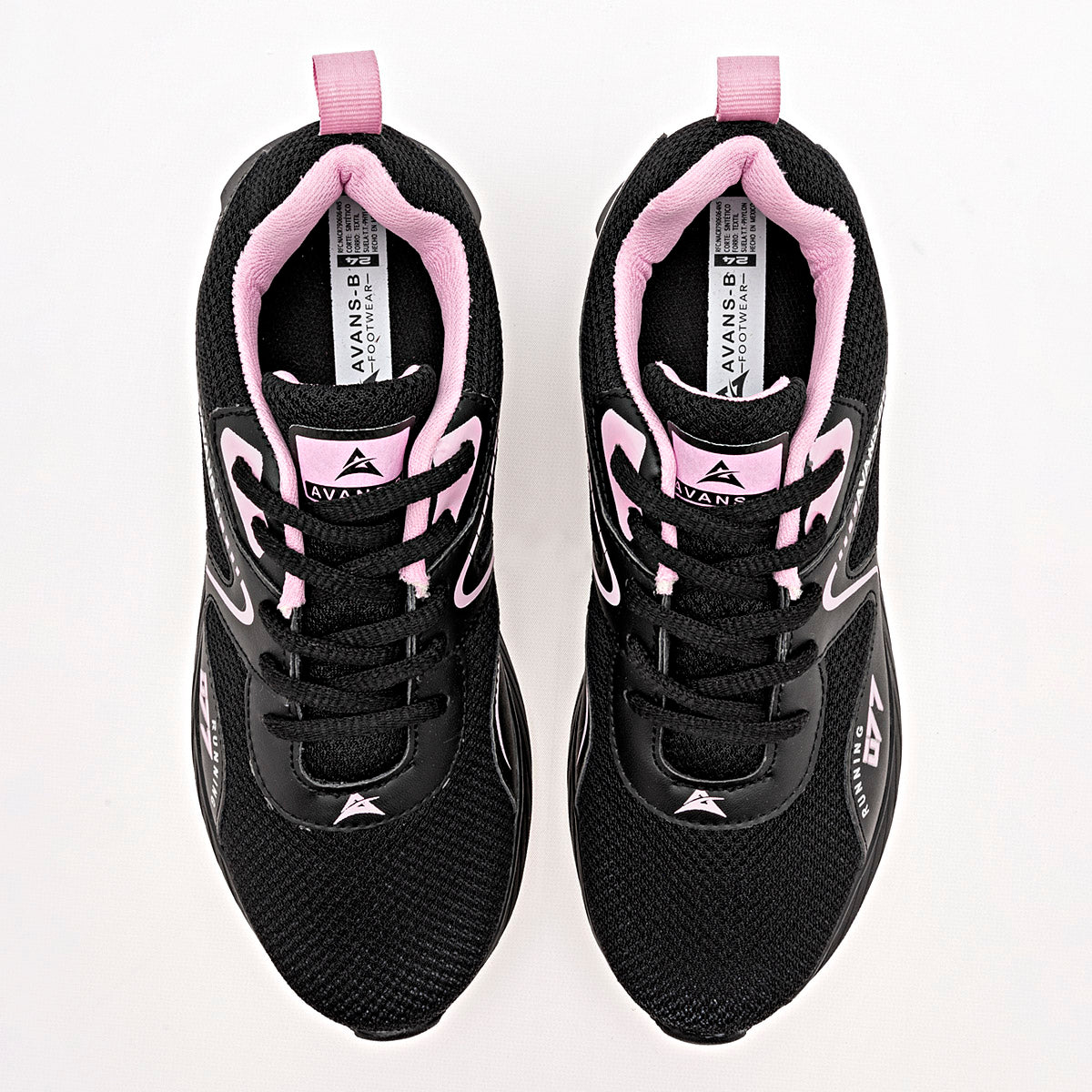 TENIS DEPORTIVO MUJER AVANS-B 077A NEGRO ROSA