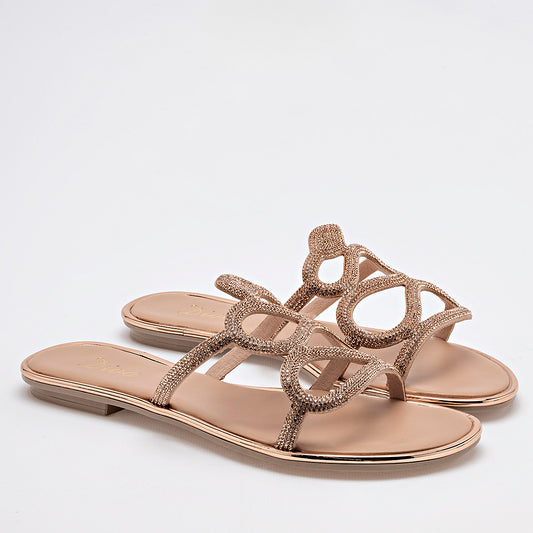 SANDALIA MUJER DIVA 7596 ORO ROSA