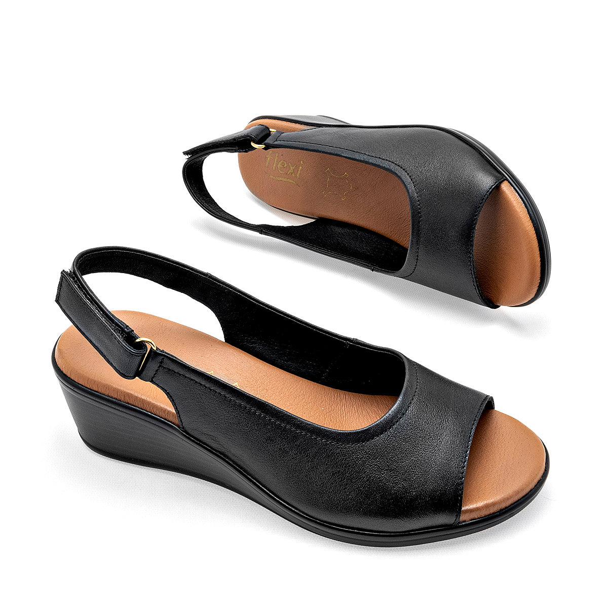SANDALIA MUJER FLEXI 123717 NEGRO