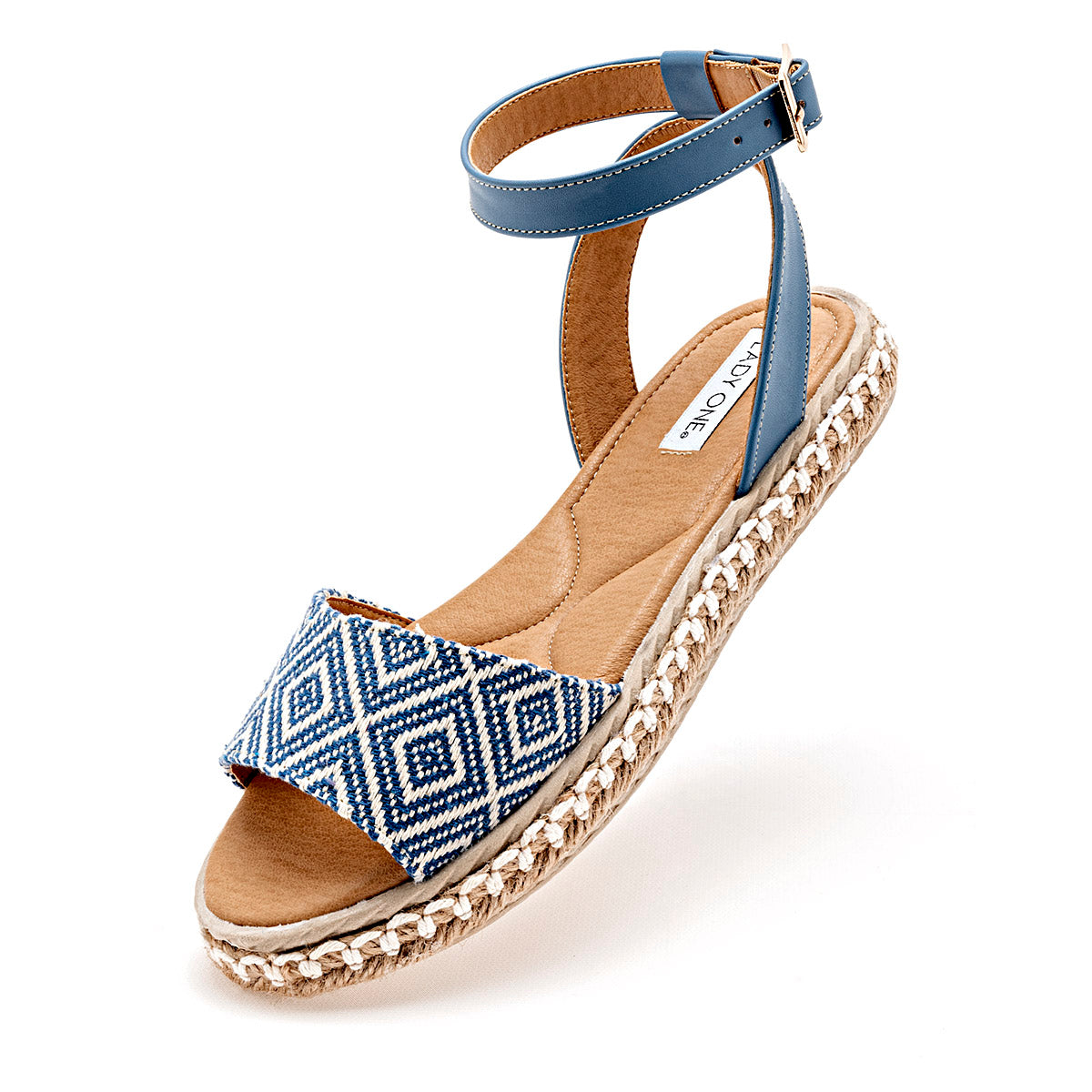 SANDALIA MUJER LADY ONE AL6809 AZUL BLANCO