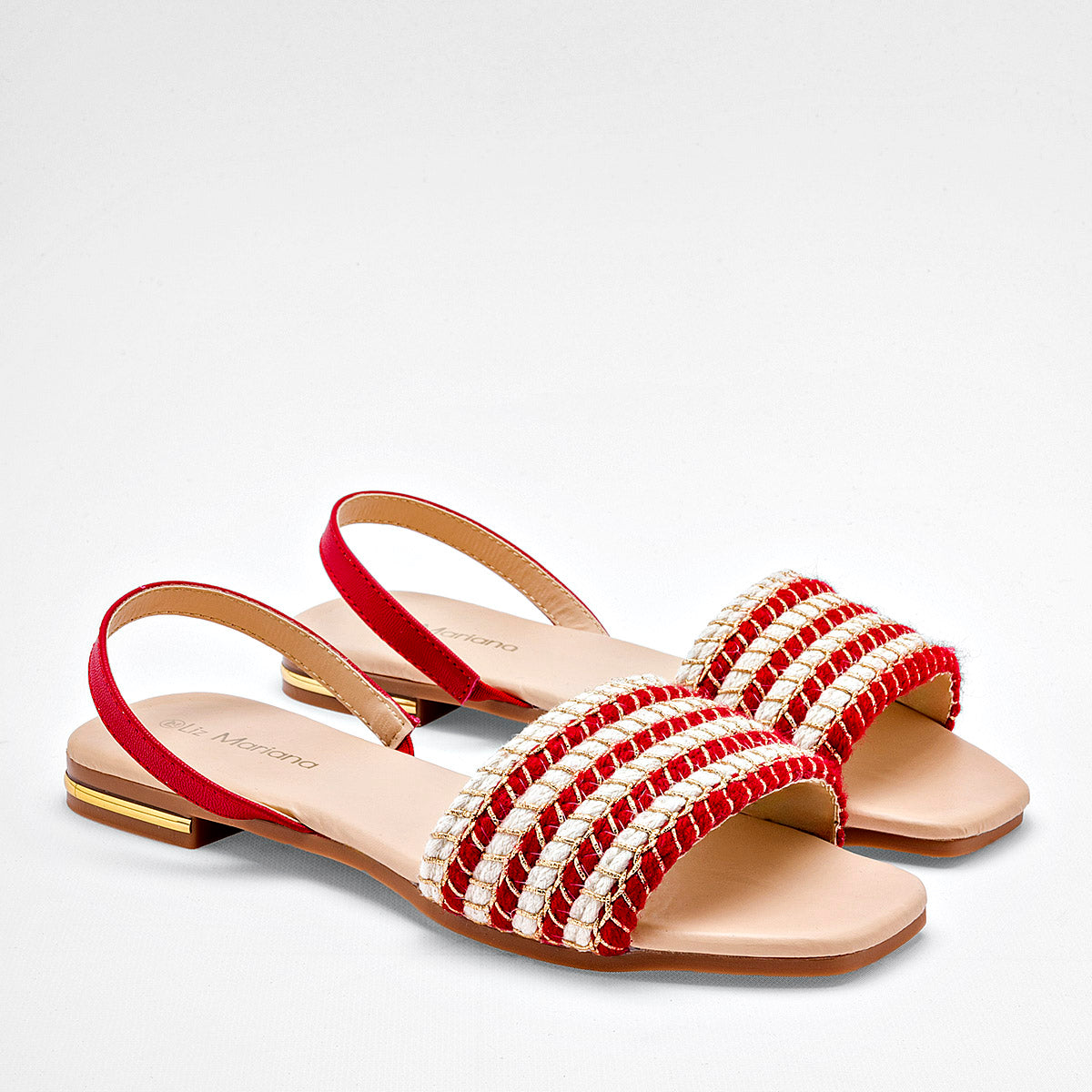 SANDALIA MUJER LIZ MARIANA 258T ROJO BLANCO ORO