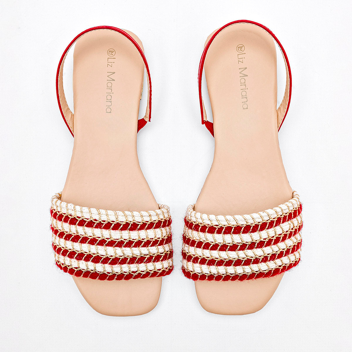 SANDALIA MUJER LIZ MARIANA 258T ROJO BLANCO ORO