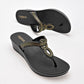 SANDALIA MUJER MARBELLA LAZO NEGRO ORO