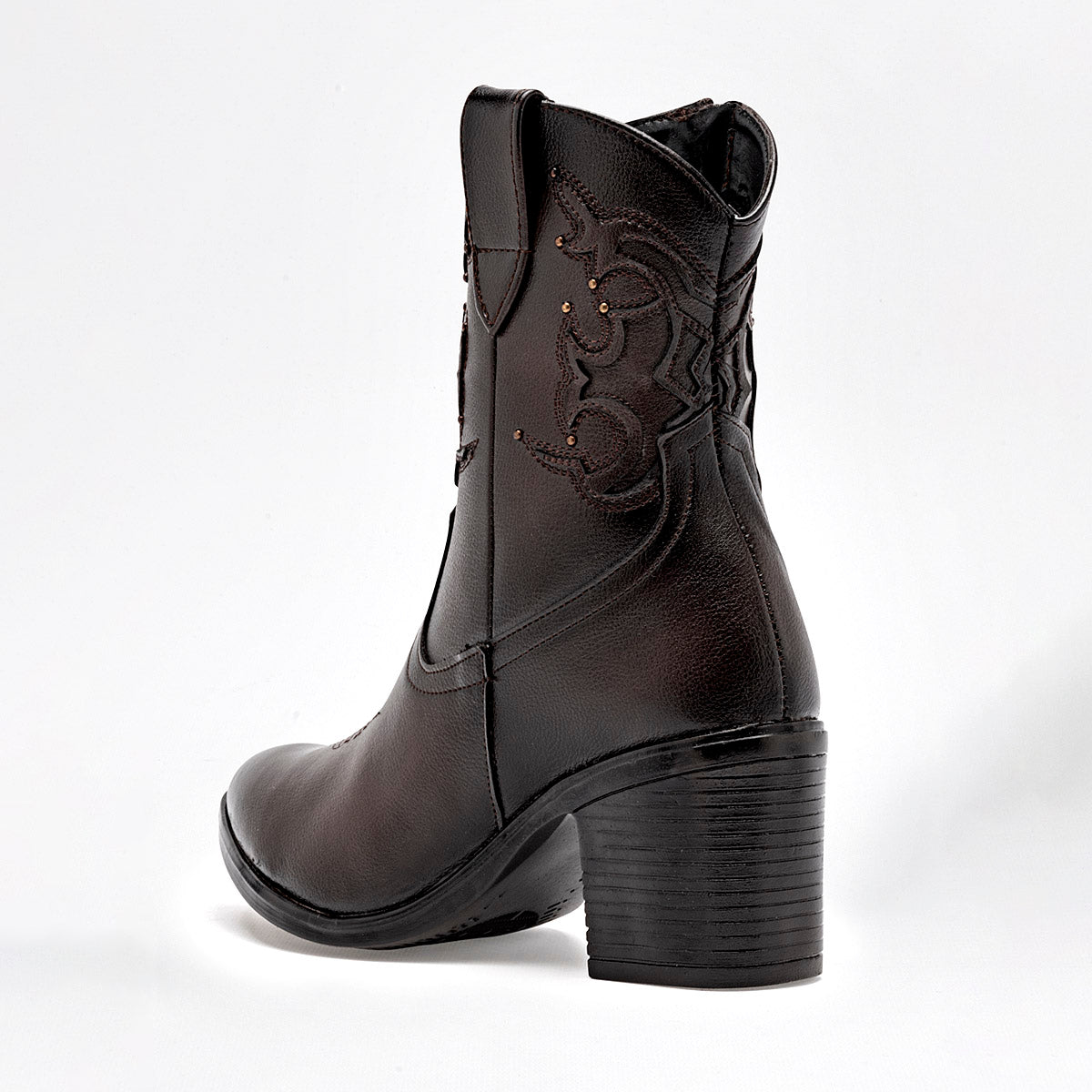 Bota Vaquera Mimar Mujer 7015 Cafe Tacon 7 Cm Tubo 15 Cm