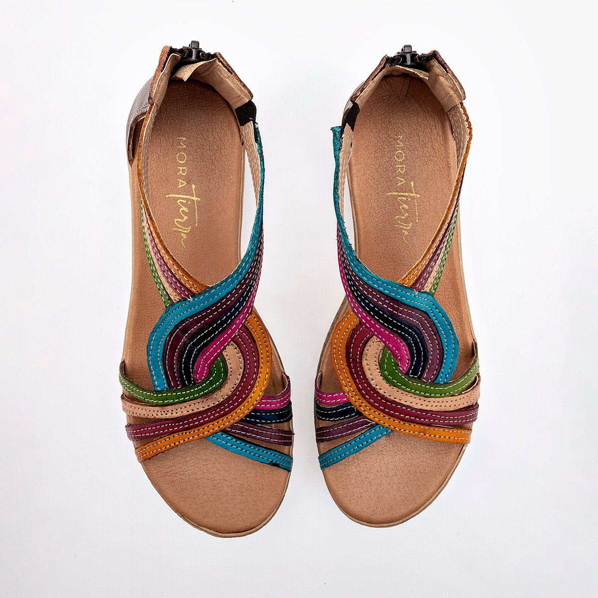 SANDALIA MUJER MORA TIERRA BELINDA CAMEL MULTICOLOR