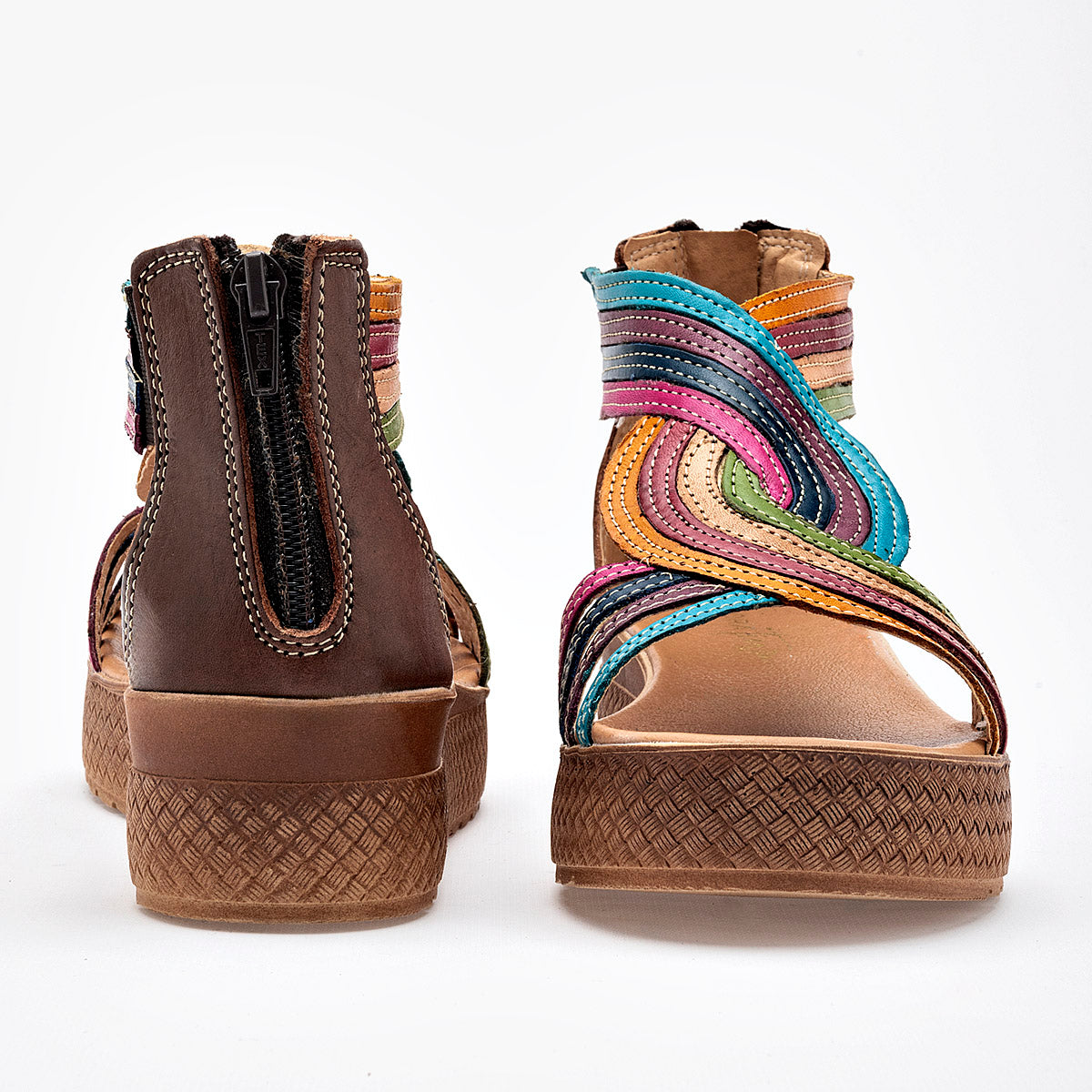 SANDALIA MUJER MORA TIERRA BELINDA CAMEL MULTICOLOR