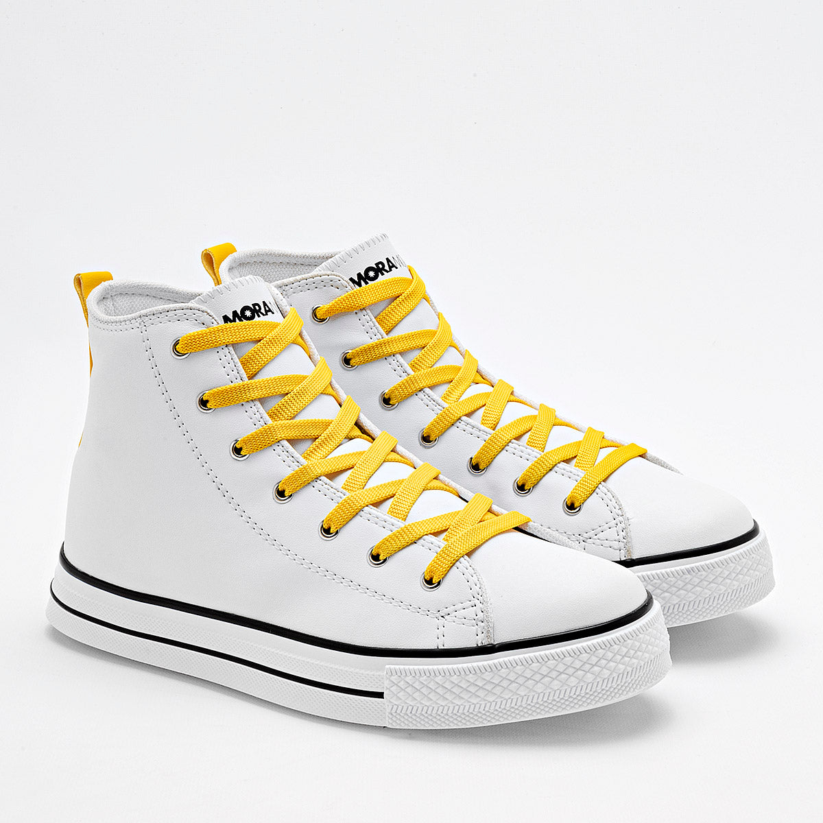 TENIS URBANO MUJER MORAMORA BRITANY BLANCO AMARILLO