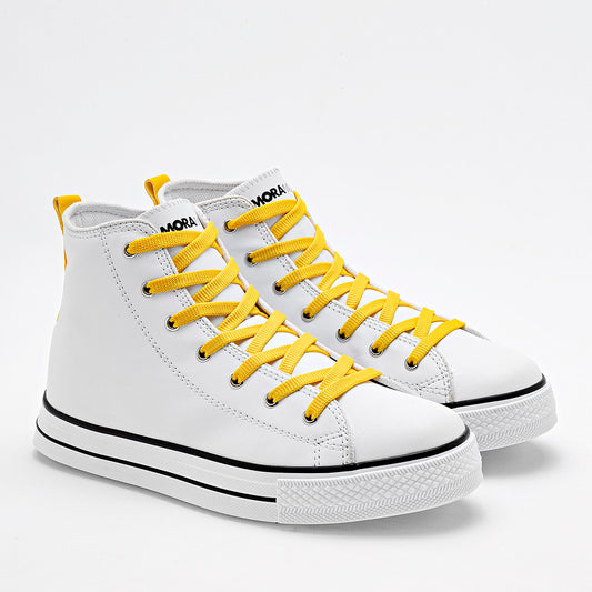TENIS URBANO MUJER MORAMORA BRITANY BLANCO AMARILLO
