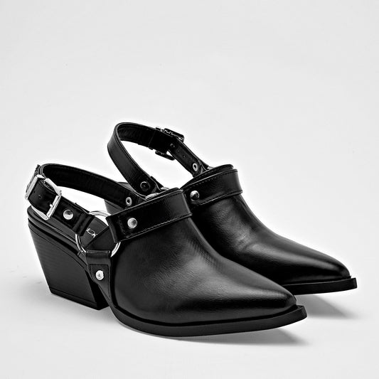 Botin Casual Moramora Mujer Giselle Negro Tacon 7 cm