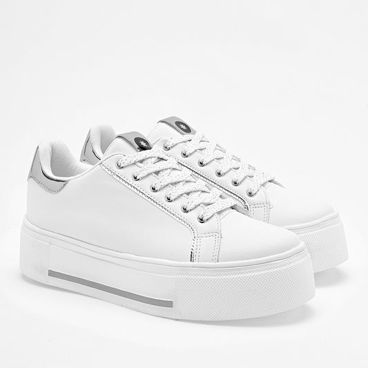 TENIS URBANO MUJER MORAMORA ROSAURA BLANCO PLATA