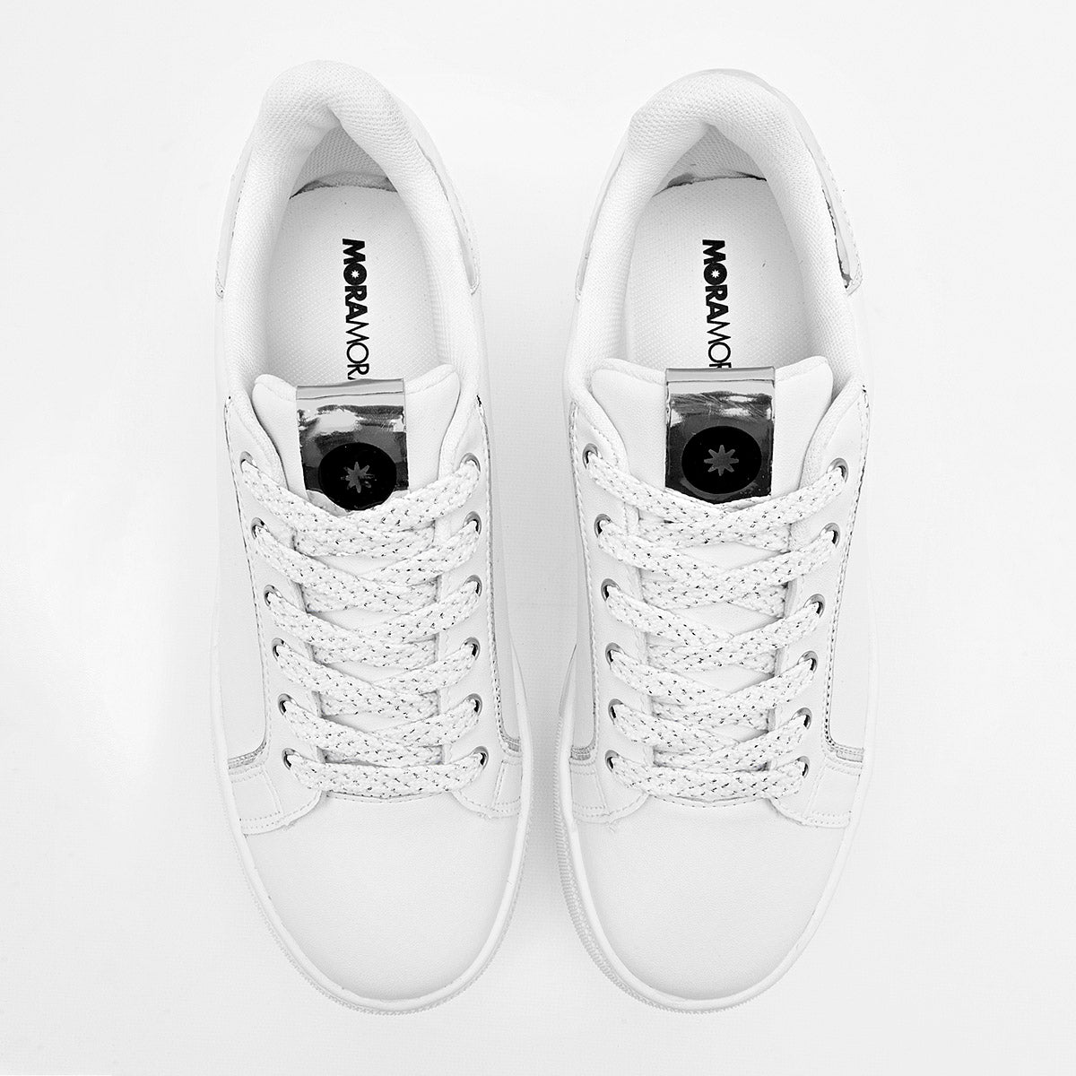 TENIS URBANO MUJER MORAMORA ROSAURA BLANCO PLATA
