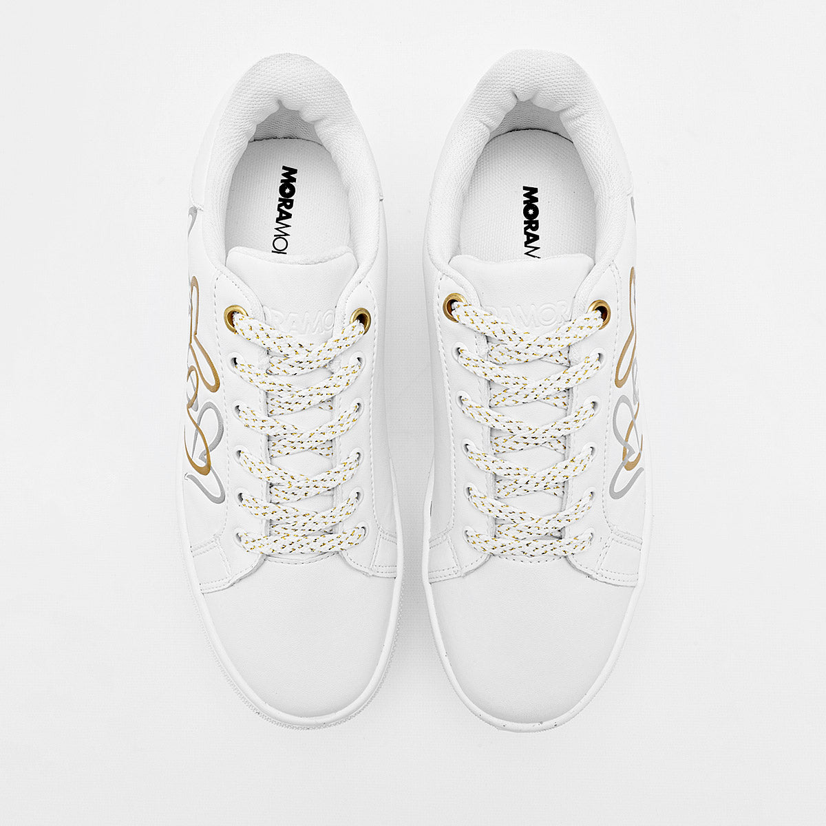 TENIS URBANO MUJER MORAMORA RUE BLANCO ORO PLATA