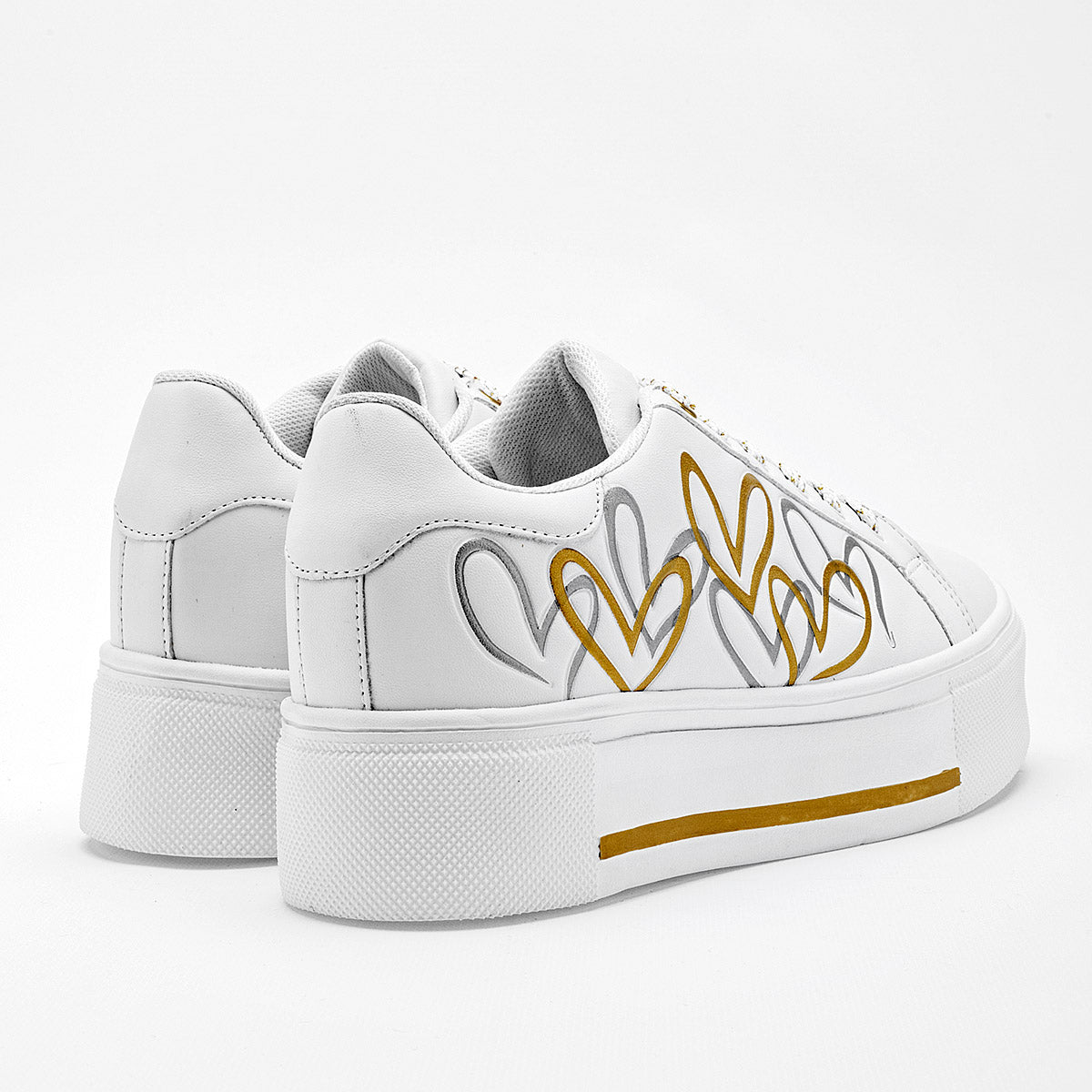 TENIS URBANO MUJER MORAMORA RUE BLANCO ORO PLATA