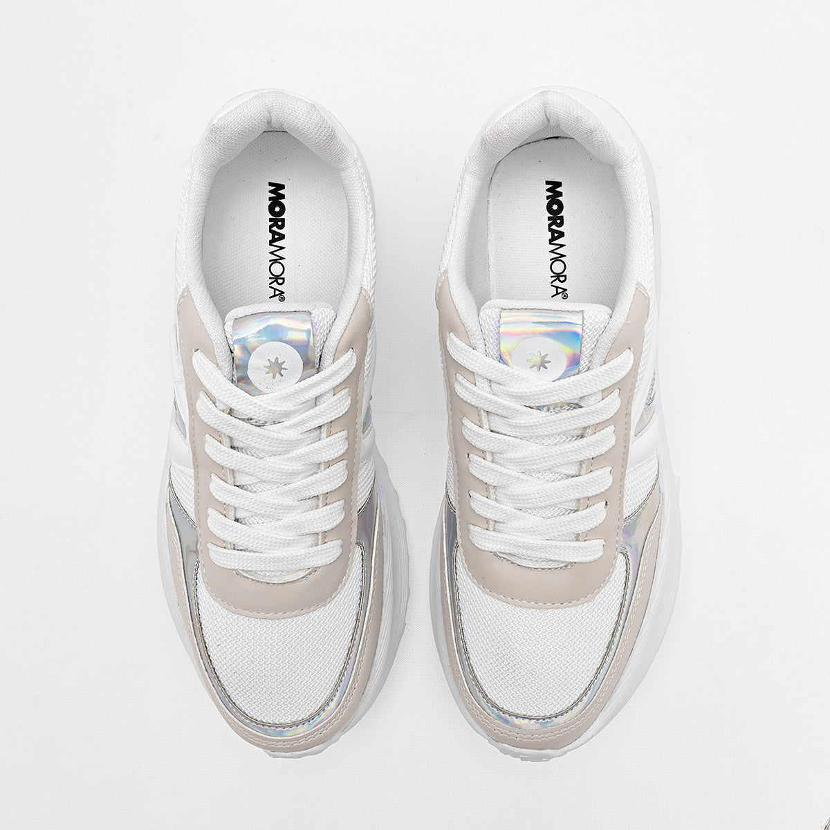 TENIS URBANO MUJER MORAMORA SULEIMA BLANCO LATE PLATA