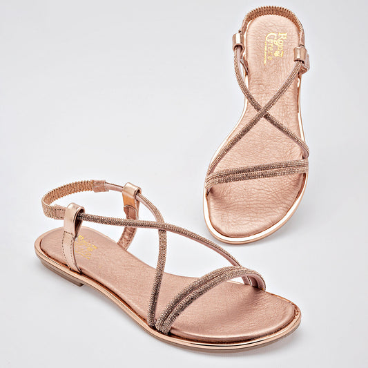 SANDALIA MUJER ROJO CEREZA 2037 ORO ROSA