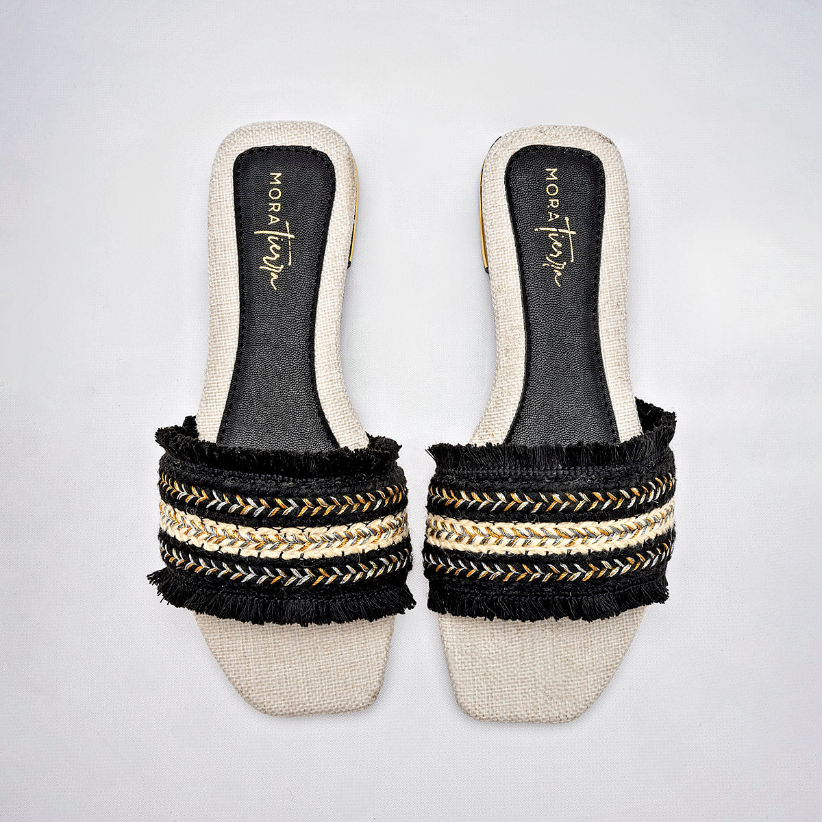 SANDALIA MUJER MORA TIERRA SUSANA NEGRO BEIGE