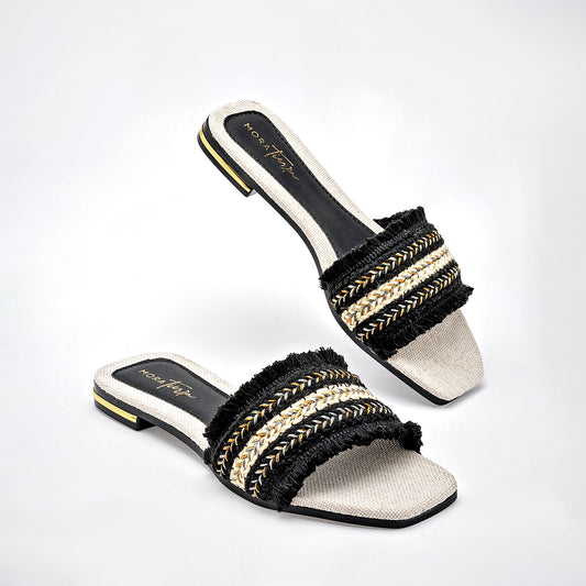 SANDALIA MUJER MORA TIERRA SUSANA NEGRO BEIGE