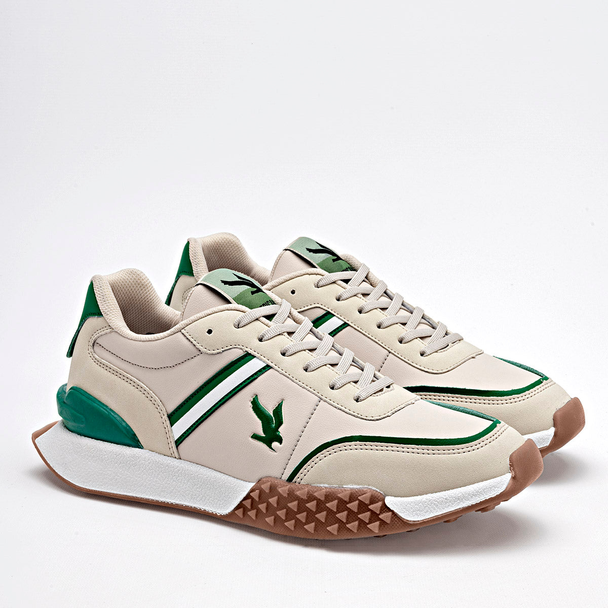TENIS URBANO HOMBRE AMERICAN FIRE A87 BEIGE VERDE