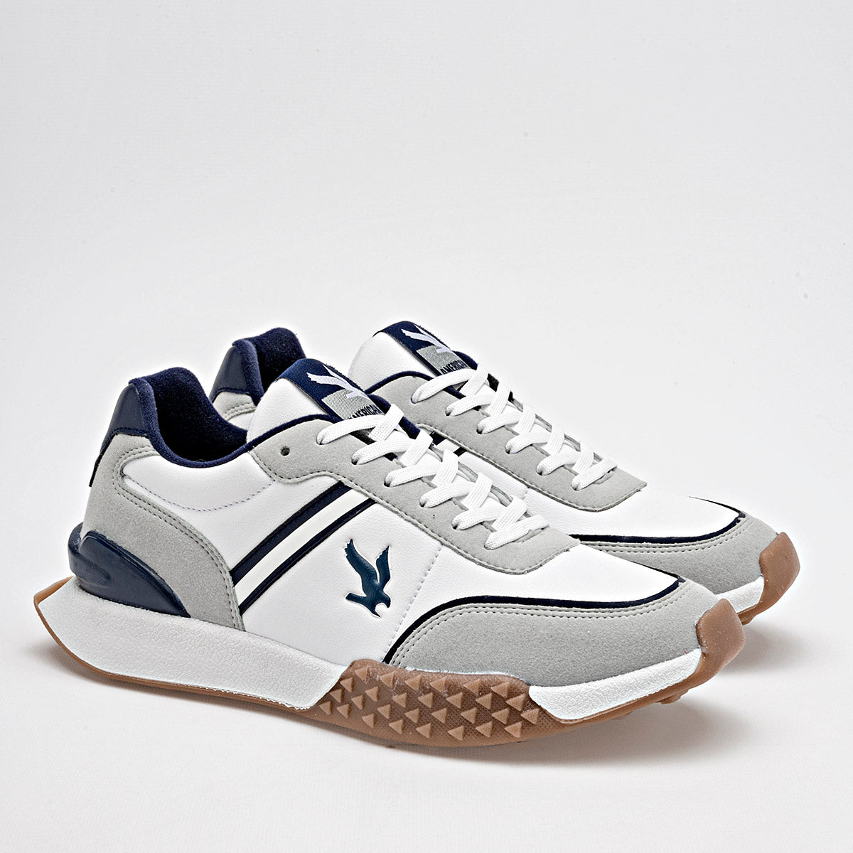 TENIS URBANO HOMBRE AMERICAN FIRE A87 BLANCO GRIS MARINO