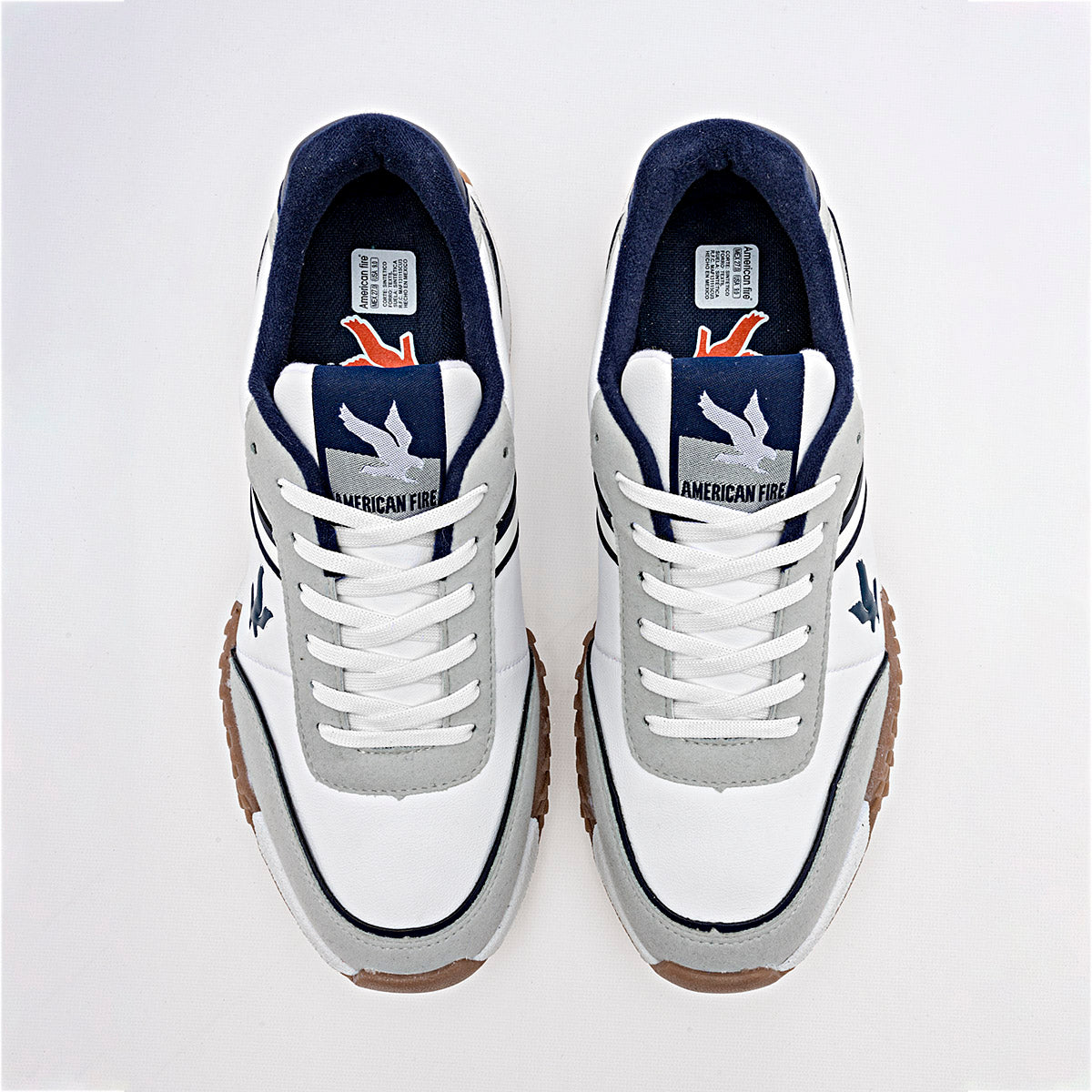 TENIS URBANO HOMBRE AMERICAN FIRE A87 BLANCO GRIS MARINO
