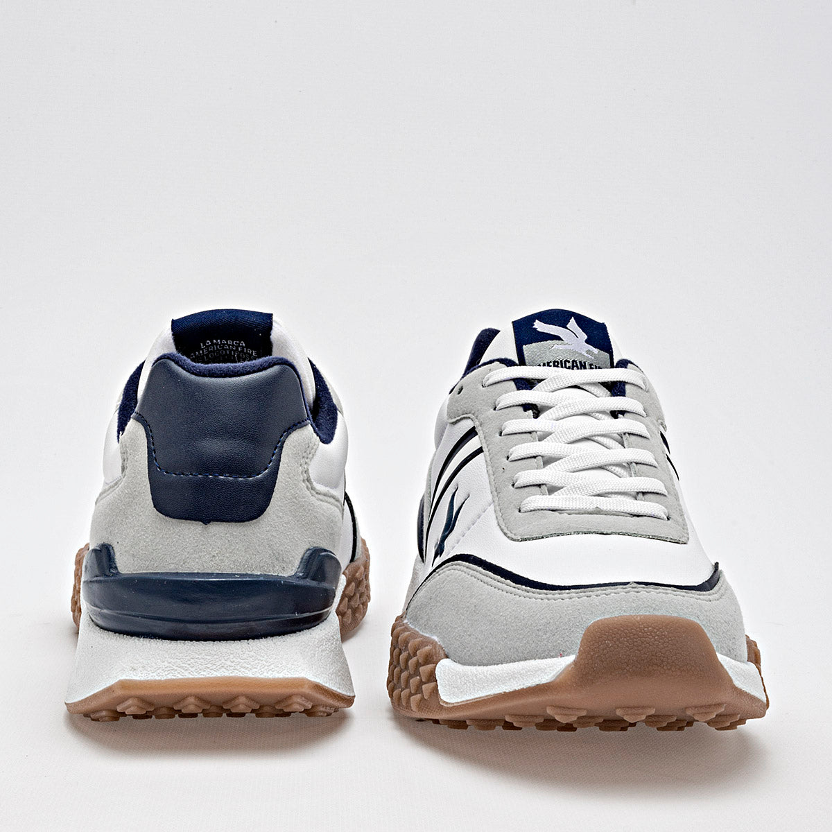 TENIS URBANO HOMBRE AMERICAN FIRE A87 BLANCO GRIS MARINO