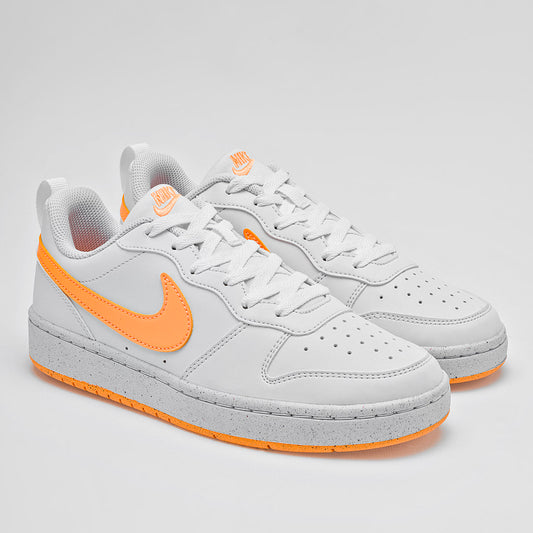 TENIS URBANO JUVENIL NIKE  Court Borough Low Recraft (BG) BLANCO NARANJA