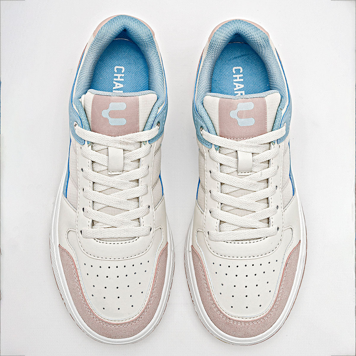 TENIS URBANO MUJER CHARLY 1043157001 BEIGE AZUL ROSA