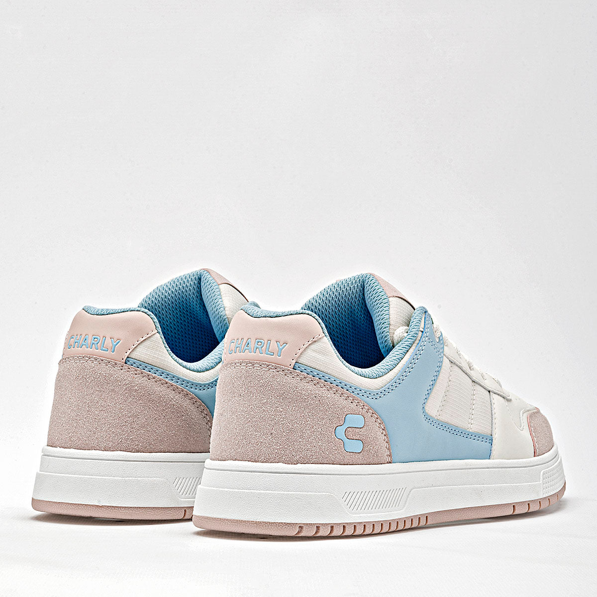 TENIS URBANO MUJER CHARLY 1043157001 BEIGE AZUL ROSA