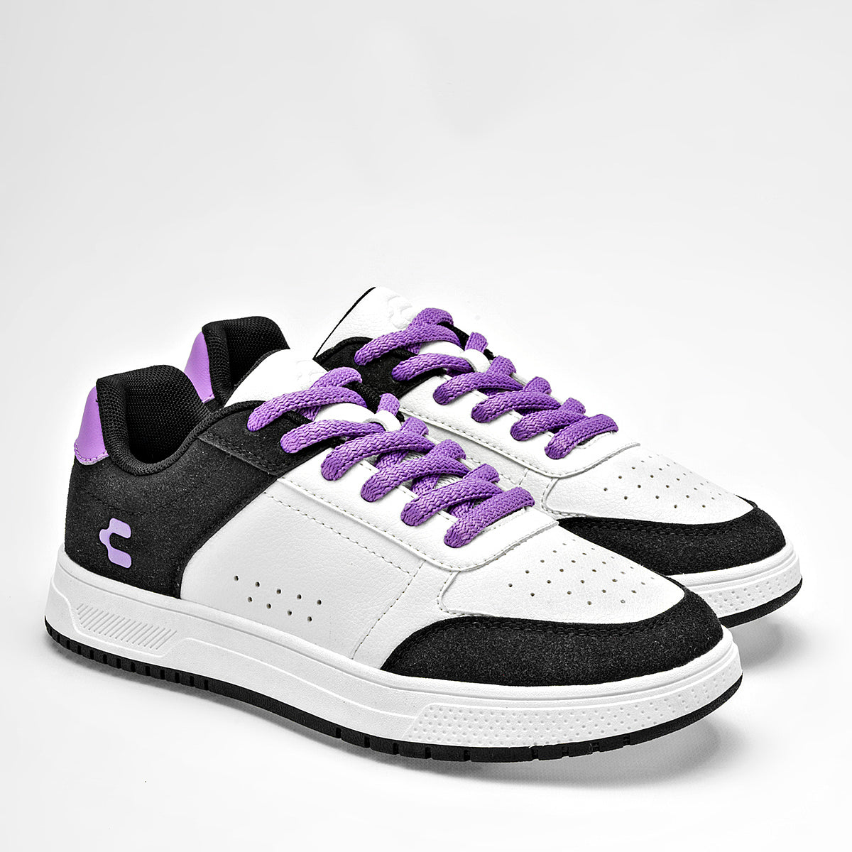TENIS URBANO MUJER CHARLY 1043164002 BLANCO NEGRO LILA
