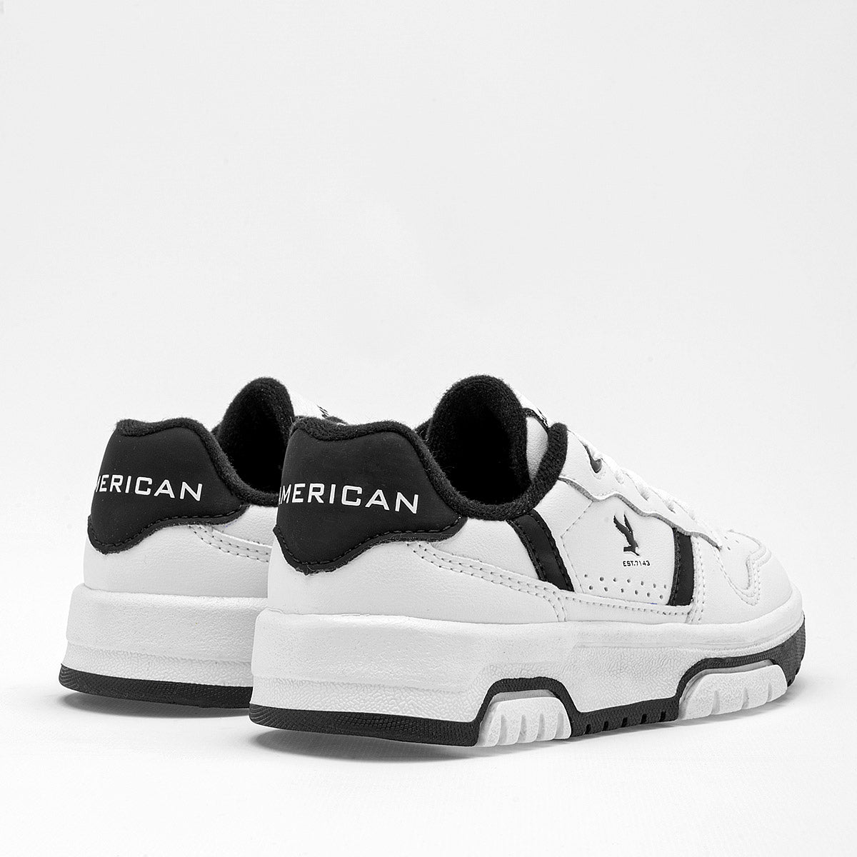 TENIS NIÑO URBANO AMERICAN FIRE 7143 BLANCO NEGRO