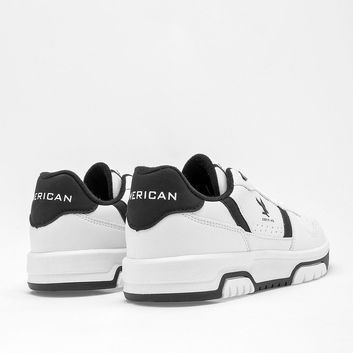 TENIS URBANO JUVENIL AMERICAN FIRE 7143 BLANCO NEGRO