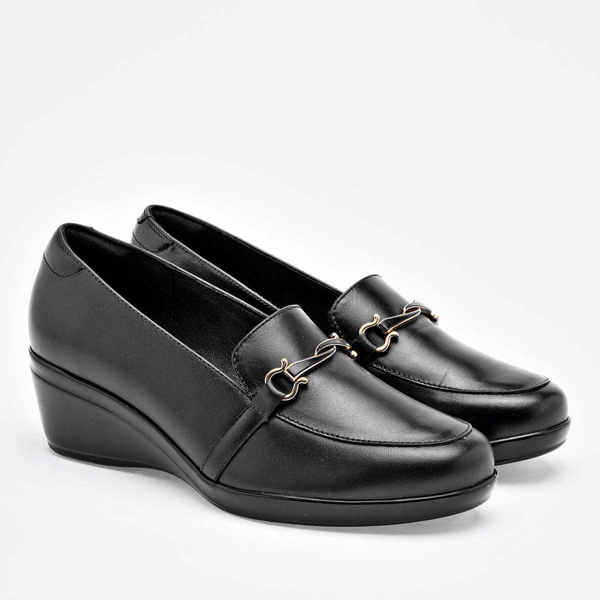 Zapato Confort Piel Flexi Mujer 45233 Negro Plataforma 5 Cm